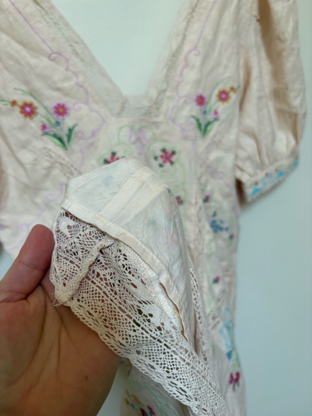 NWOT By Anthropologie Linen Blend Puff-Sleeve V-Neck Mini Dress Size 14 - Picture 12 of 16